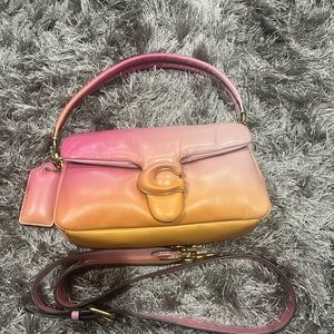 Coach Pillow Tabby Ombre pink and orange